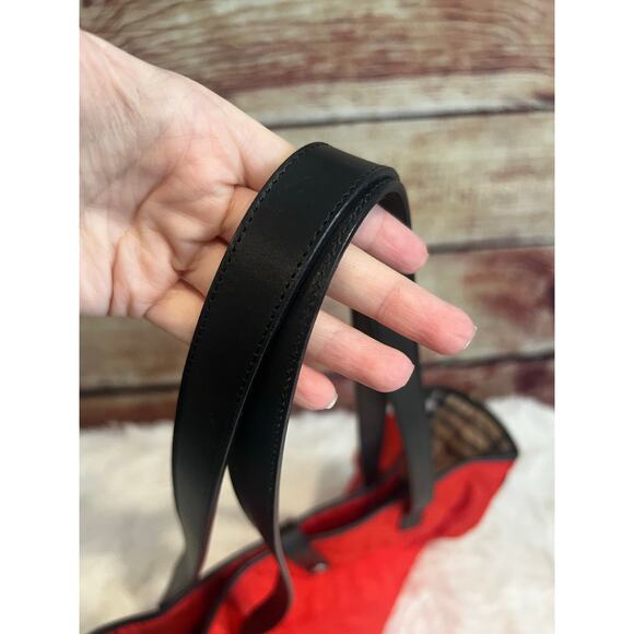 Authentic Burberry Red Quilted Nova Check Tote 15x11x5 Made in Italy Handbag - Picture 6 of 10